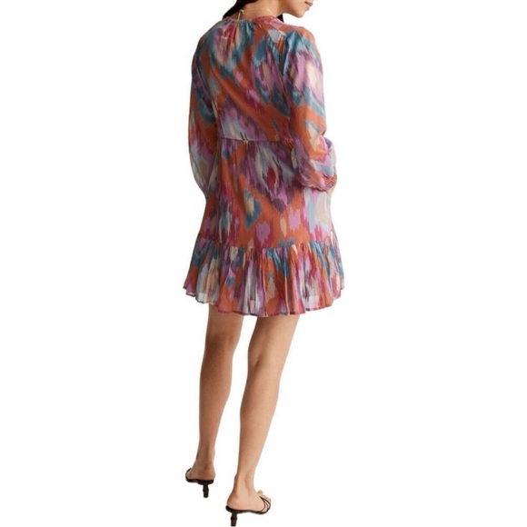 Banjanan Macaw Ikat Amber Multi Cotton Voile Dress Size XL - Picture 3 of 11